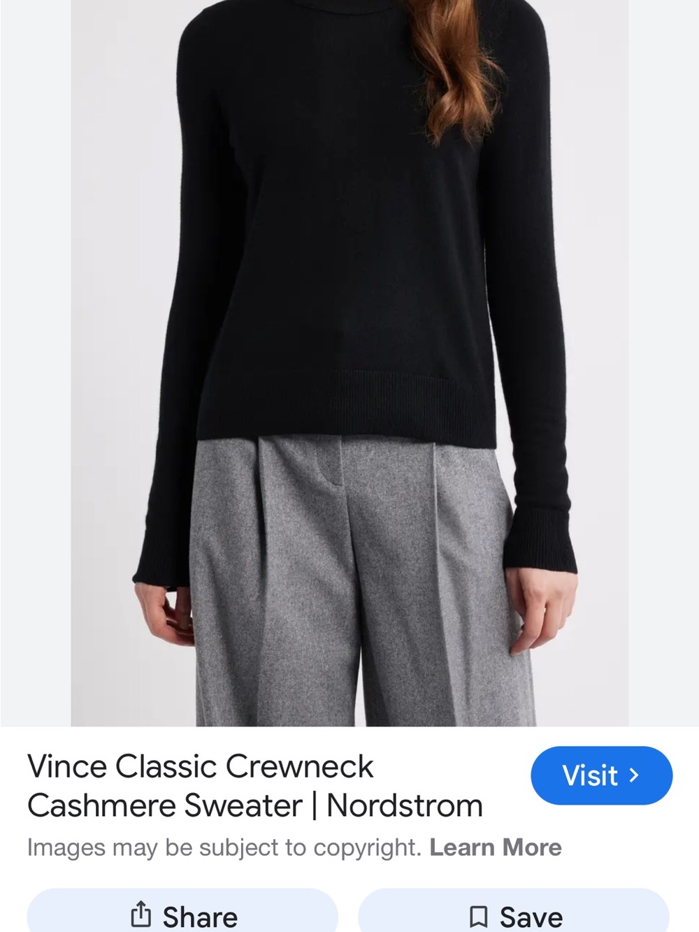 Vince Black Crewneck Cashmere Sweater
